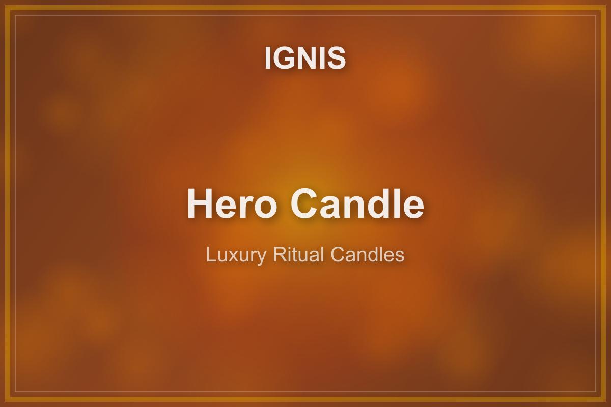 IGNIS luxury ritual candle with a warm, fiery glow
